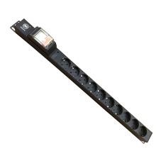 Rack PDU 1U 10 Way German Standard 2P Circuit Breaker PDU For Electrical Equipment